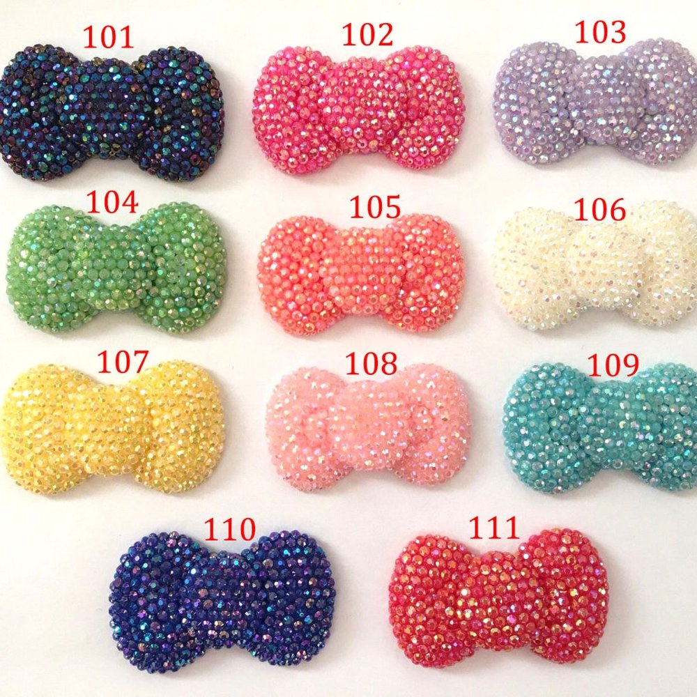 1 pc Hello Kitty Bow Blinged Jelly Rhinestone Flat Back resin